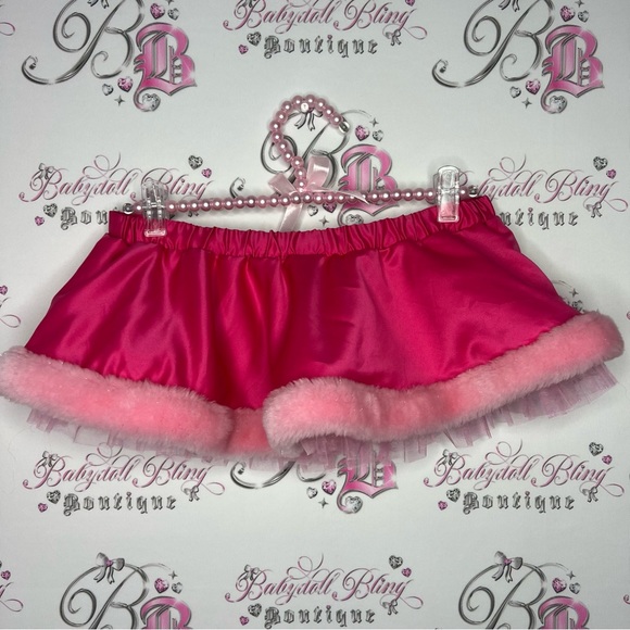 Victoria secret sexy little things skirt Christmas pink furry fur bottom sparkly - Picture 7 of 11